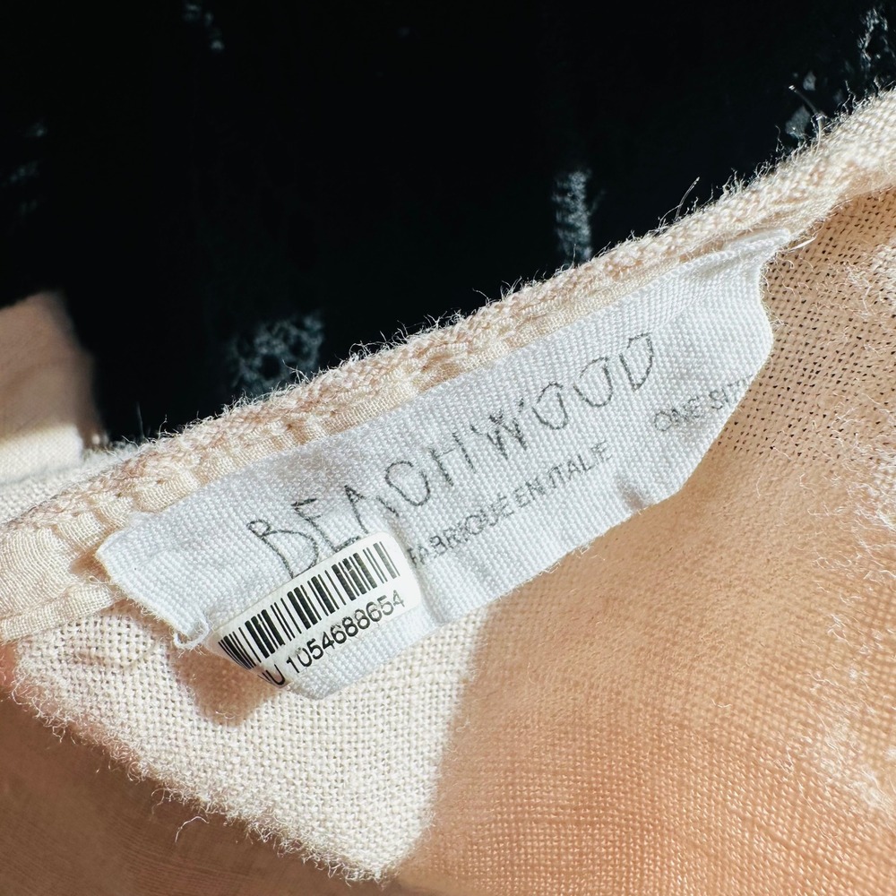 Beachwood Pink 100% Linen Tiered Tie Shoulder Midi Dress Made in Italy One Size - Picture 7 of 9